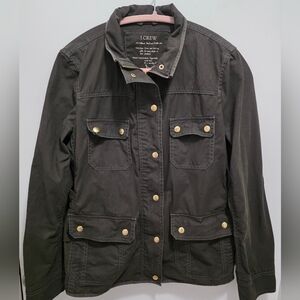 J. CREW Womens Relaxed Fit Boyfriend Field Jacket Olive Green Size MED